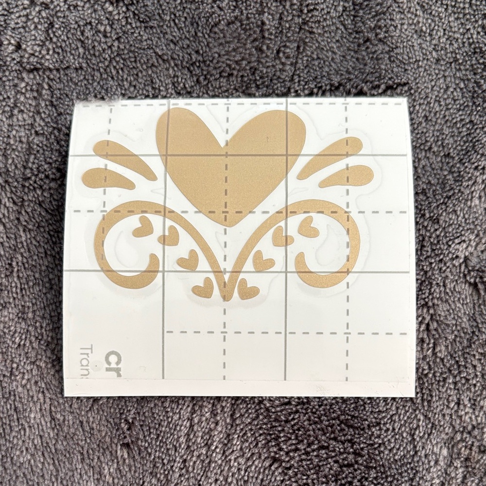 Gold Heart Vinyl Decal